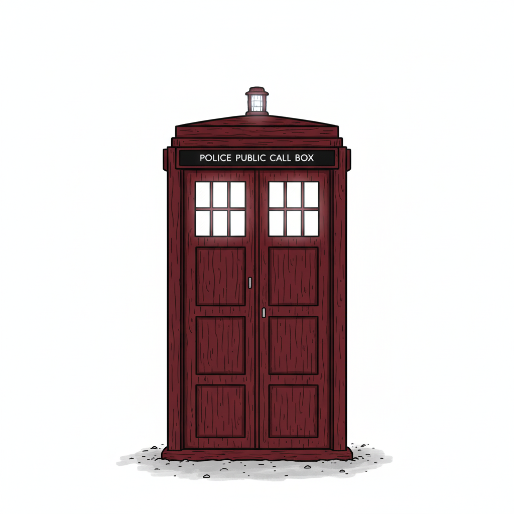 Ilustración de una TARDIS exterior